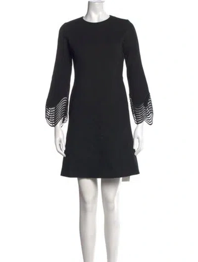 Pre-owned Akris Crew Neck Mini Dress In Blue