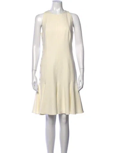 Pre-owned Akris Crew Neck Mini Dress In Neutrals