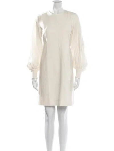 Pre-owned Akris Crew Neck Mini Dress In Neutrals