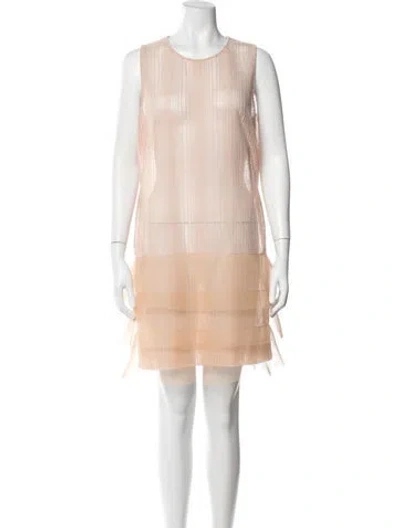 Pre-owned Akris Crew Neck Mini Dress In Pink
