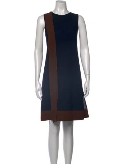 Pre-owned Akris Crew Neck Mini Dress W/ Tags In Blue