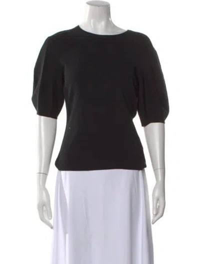 Pre-owned Akris Crew Neck Short Sleeve Top In Black