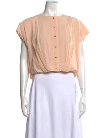 Pre-owned Akris Crew Neck Short Sleeve Top In Pink
