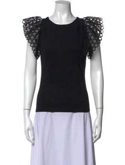 Pre-owned Akris Crew Neck Short Sleeve Top W/ Tags In Black