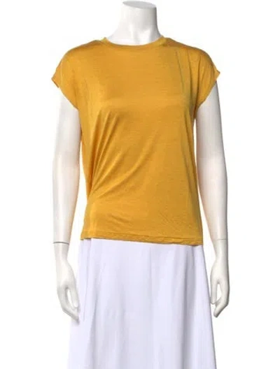 Pre-owned Akris Crew Neck Short Sleeve Top In Yellow