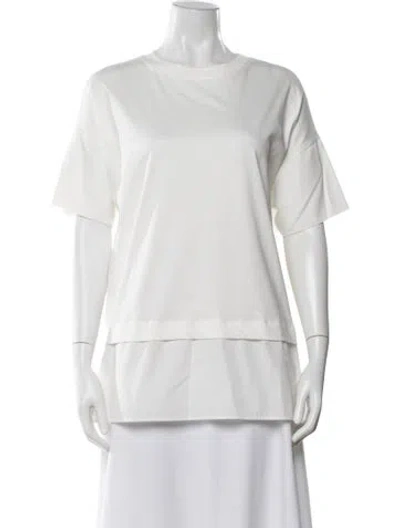 Pre-owned Akris Crew Neck Short Sleeve T-shirt In White