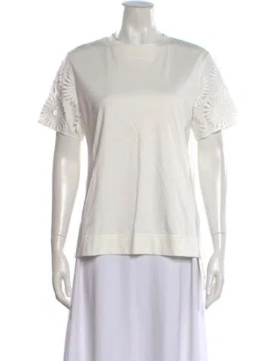 Pre-owned Akris Crew Neck Short Sleeve T-shirt In White