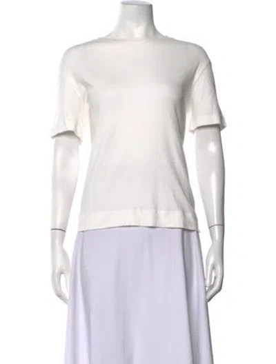 Pre-owned Akris Crew Neck Short Sleeve T-shirt In White