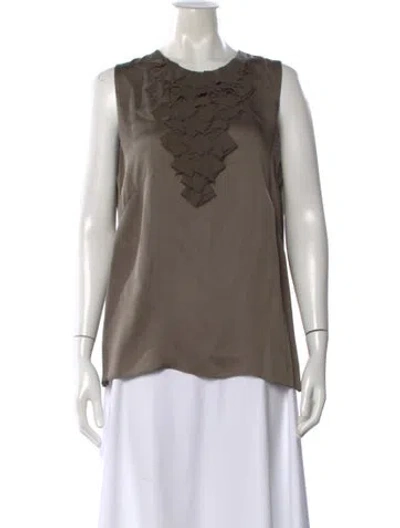 Pre-owned Akris Crew Neck Sleeveless Top In Green