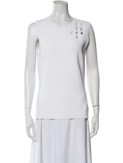 Pre-owned Akris Crew Neck Sleeveless Top In Neutral