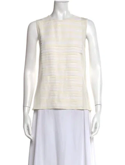 Pre-owned Akris Crew Neck Sleeveless Top In Neutral