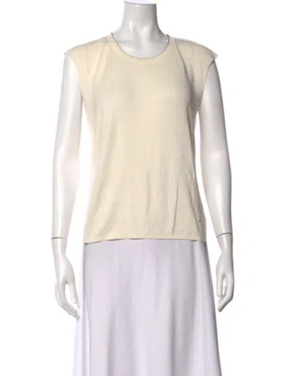 Pre-owned Akris Crew Neck Sleeveless Top In Neutral