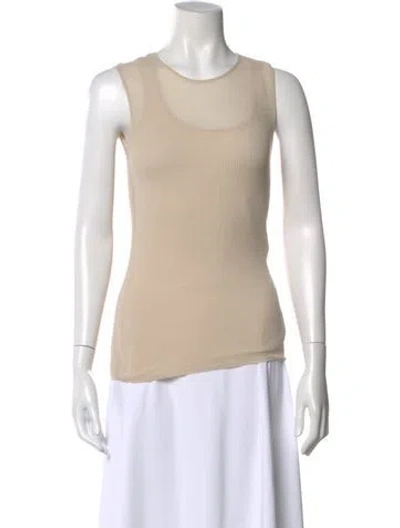 Pre-owned Akris Crew Neck Sleeveless Top W/ Tags In Neutral
