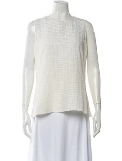 Pre-owned Akris Crew Neck Sleeveless Top In White