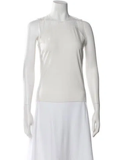 Pre-owned Akris Crew Neck Sleeveless Top In White