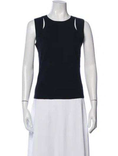 Pre-owned Akris Crew Neck Sleeveless Top In White