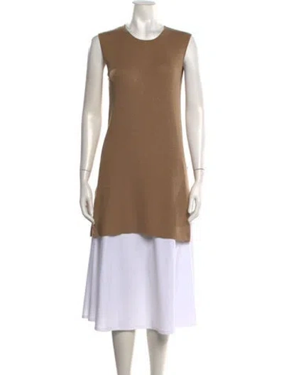 Pre-owned Akris Crew Neck Sleeveless Tunic In Neutrals