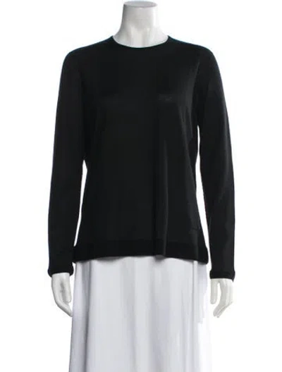 Pre-owned Akris Crew Neck Sweater In Black