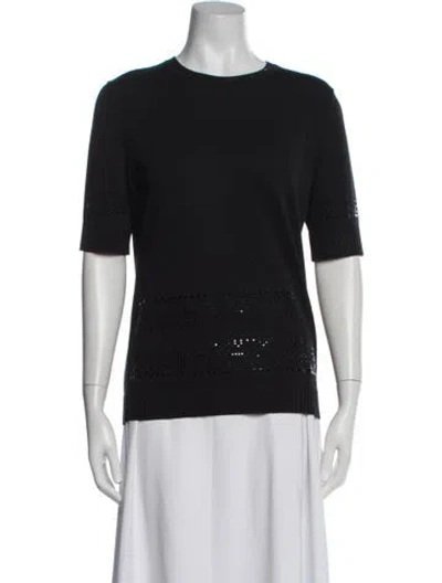 Pre-owned Akris Crew Neck Sweater In Black