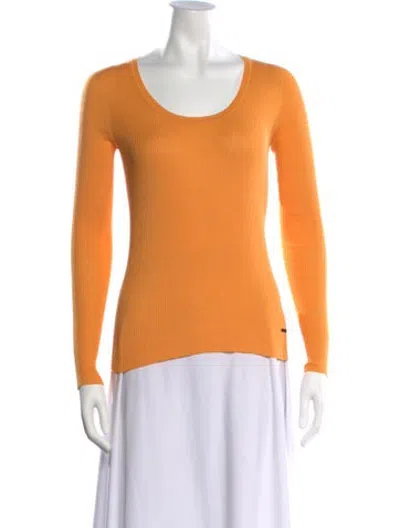 Pre-owned Akris Crew Neck Sweater In Orange