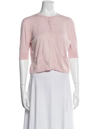 Pre-owned Akris Crew Neck Sweater In Pink