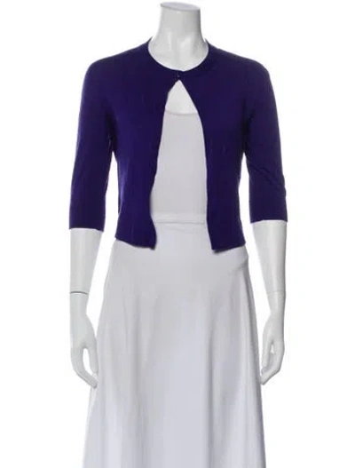 Pre-owned Akris Crew Neck Sweater In Purple