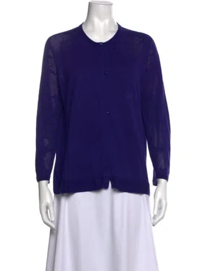 Pre-owned Akris Crew Neck Sweater In Purple