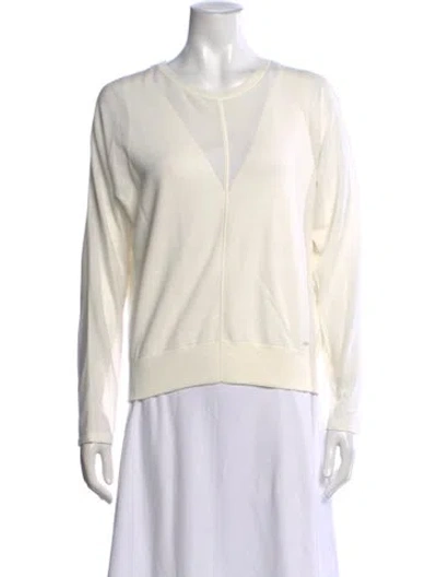 Pre-owned Akris Crew Neck Sweater In White