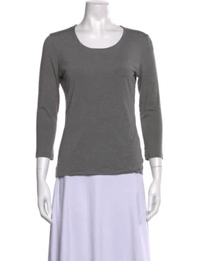 Pre-owned Akris Crew Neck Three-quarter Sleeve T-shirt In Gray
