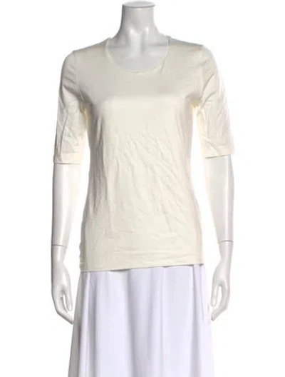 Pre-owned Akris Crew Neck Three-quarter Sleeve T-shirt In Neutral