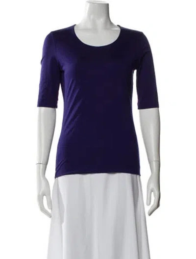 Pre-owned Akris Crew Neck Three-quarter Sleeve T-shirt In Purple
