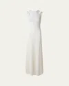 Akris Crochet & Knit Layered Maxi Dress In Ecru