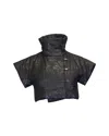 Akris Cropped Turtleneck Jacket In Black Wool In Black