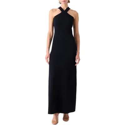 Akris Cross Strap Sweater Dress In Black