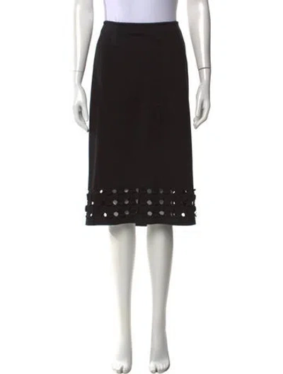 Pre-owned Akris Cutout Accent Midi Length Skirt In Black