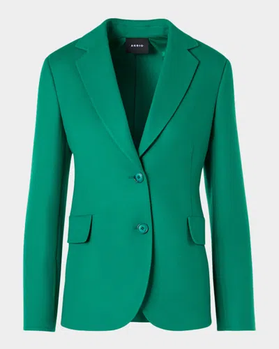 Akris Daigon Double-faced Cashmere Jacket In Green