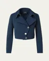 Akris Dana Asymmetric-button Wool Crepe Jacket In Green