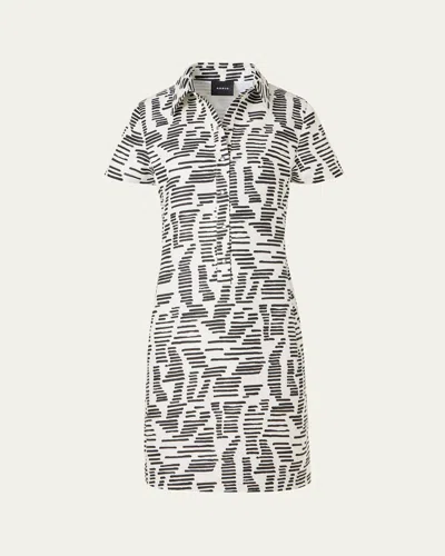 Akris Dance Movements Linen Toile Polo Dress In Multi