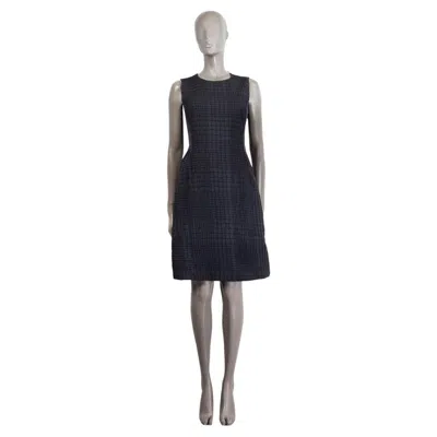 Pre-owned Akris Dark Grey Wool Textured Sleeveless Dress 36 S In Gray