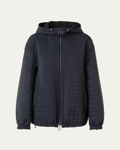 AKRIS DAVIS TRAPEZOID QUILTED TECHNO TAFFETA PARKA JACKET