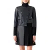 Akris Dean Nappa Leather Jacket With Suede Trim In Black