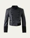Akris Dean Nappa Leather Jacket With Suede Trim In Black
