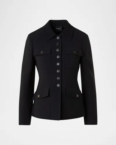 Akris Delia Single-breasted Wool Double-face Jacket
