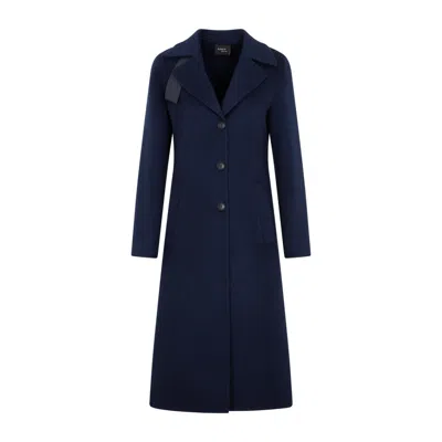 Akris Denim Blue Faby Cashmere Coat