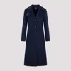 AKRIS DENIM BLUE FABY CASHMERE COAT