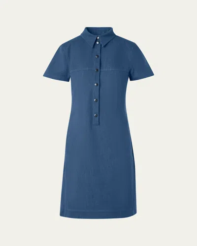Akris Denim Polo Dress In Blue