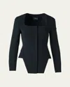 Akris Desiree Double-face Trapezoid Jacket In Black