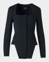 Akris Desiree Double-face Trapezoid Jacket In Black