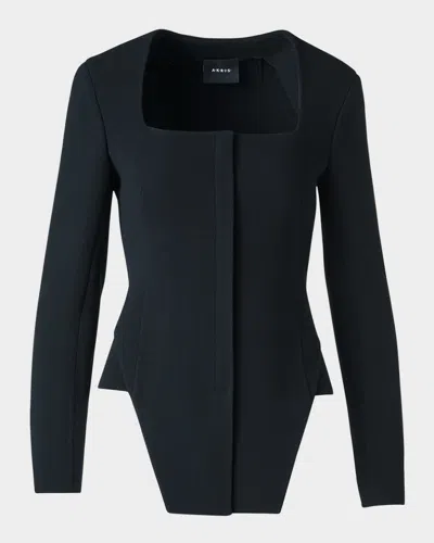 AKRIS DESIREE DOUBLE-FACE TRAPEZOID JACKET