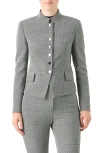 Akris Deva Prince Of Wales Wool Single-breasted Jacket In Gray
